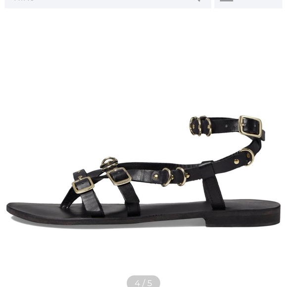 Free People Midas Touch Women’s Size 8.5 Black Strappy Buckle Sandal New in box - Picture 6 of 7